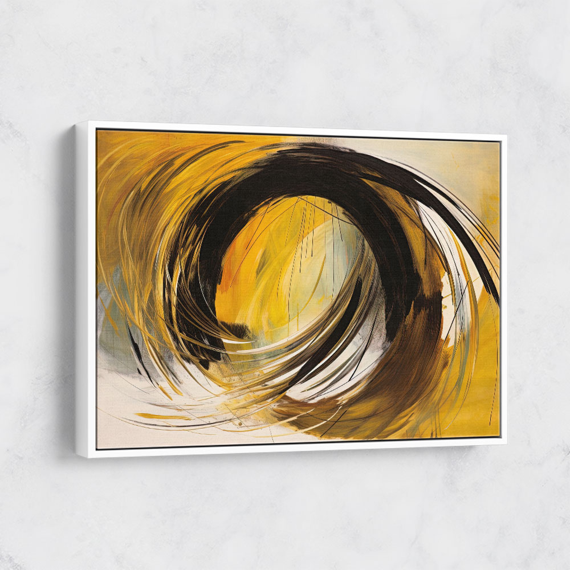 Gold Abstract Circles Wall Art
